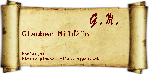 Glauber Milán névjegykártya