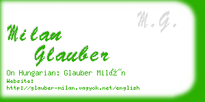 milan glauber business card